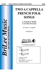 Two A Cappella French Folk Songs SA choral sheet music cover Thumbnail